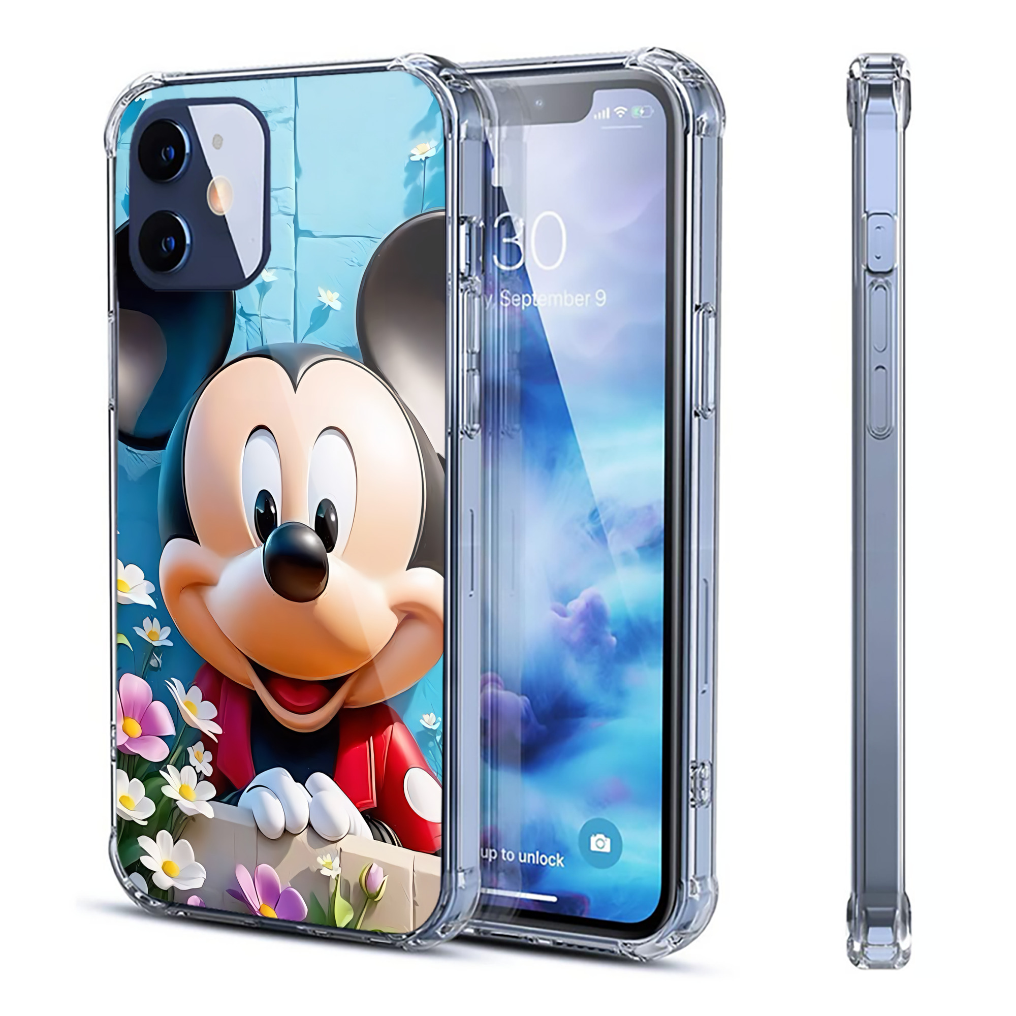 （画像用） ミッキーマウス Mickey Mouse 【iPhone 12シリーズ対応】透明スマホケース（クリアソフトケース）